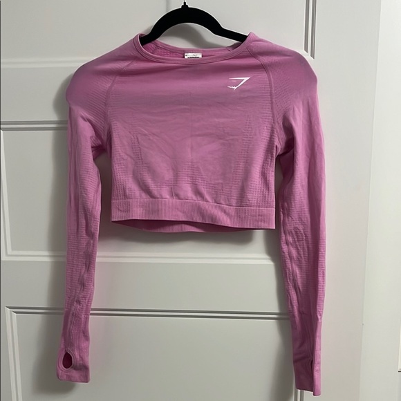 Pink gymshark cropped long sleeve - Picture 1 of 3